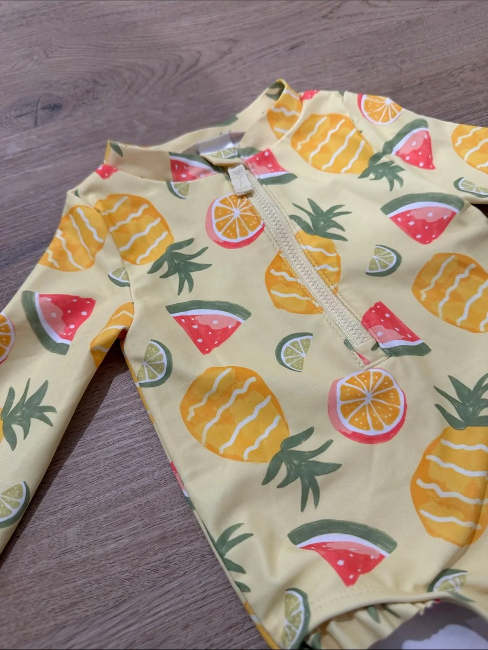 NWOT Carter’s Long-Sleeve Fruit-Print Kids Rashguard Swimsuit - 9M